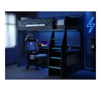 Flair Ultimate Neon Gaming High Sleeper Charcoal & Blue | Size: Single Flair Blue Single