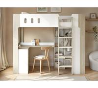 Flair Willow High Sleeper With Desk & Storage White & Oak