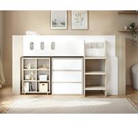 Flair Willow Mid Sleeper With Desk & Storage White & Oak