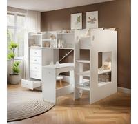 Wizard Mid High Cabin Station with Storage Flair White Single