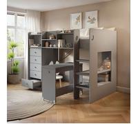 Flair Wizard Mid High Cabin Station with Storage in Grey | Size: Single Flair Grey Single