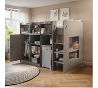 Flair Wizard Mid High Sleeper Workstation in Grey | Size: Single Flair Grey Single