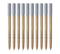 FLAIR Woody Ball Pen Wallet Pack | 0.7 mm Tip Size | Attractive Woody Design | Smooth Ink Flow System With Low-Viscosity Ink | Smudge Free Writing | Black Ink, Set Of 10 Pens