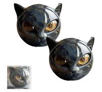 Flairgifts Luxury Black Cat Stone Sculpture - Elegant Home Décor & Gift-Ready Art Piece, Hand-Carved Crystals and Healing Stones Carved, Mementofor Mini Tiny Cat, Gifts for Cat Lovers Women Men (2Pcs)