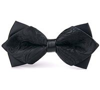 Flairs New York Gentleman's Diamond Pointed Pre-Tied Bow Tie - Black - Medium