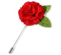 Flairs New York Gentleman's Essentials Premium Handmade Flower Lapel Pin Boutonniere, Pack of 1 Pin, Alloy Steel, no gemstone