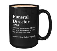 Flairy Land Funeral Director Coffee Mug 11oz Black - Funeral Director Definition - Human Services Professional Appreciation Business Embalming Undertaker