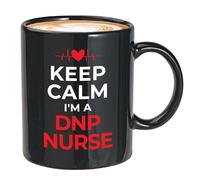 Flairy Land Nurse Coffee Mug 11oz Black - Keep Calm DNP Nurse - DNP Nursing Student Gift Graduation Program Public Therapist Practical