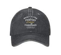 FLALORI Built in The Forties Original Unrestored Some Parts Still in Working Order Hat Men Funny Mesh Hats for Summer, Black-1, One Size