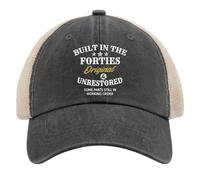 FLALORI Built in The Forties Original Unrestored Some Parts Still in Working Order Hat Men Vintage Mesh Baseball Cap for Summer Black