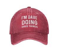 FLALORI I'm Dave Doing Dave Things Hat for Women Baseball Caps Funny Caps, Red, One size