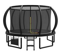 Flamaker Garden Trampoline for Children, 7.5ft/10ft/12ft/14ft Trampoline Outdoor Safety net and Padded Poles for Children Indoor Outdoor Fitness,Maximum up to 150 kg