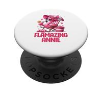 Flamazing Annie Pink Flamingo Tropical Beach Trip Women's PopSockets Adhesive PopGrip
