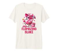 Flamazing Blake Pink Flamingo Tropical Beach Trip Women's Premium T-Shirt