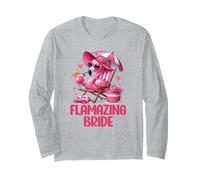 Flamazing Bride Pink Flamingo Tropical Beach Trip Women's Long Sleeve T-Shirt