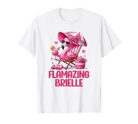 Flamazing Brielle Pink Flamingo Tropical Beach Trip Women's T-Shirt