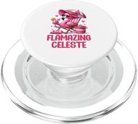 Flamazing Celeste Pink Flamingo Tropical Beach Trip Women's PopSockets PopGrip for MagSafe
