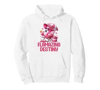 Flamazing Destiny Pink Flamingo Tropical Beach Scene Women's Pullover Hoodie
