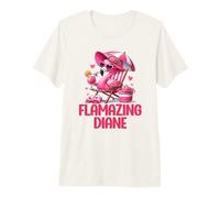 Flamazing Diane Pink Flamingo Tropical Beach Scene Women's Premium T-Shirt