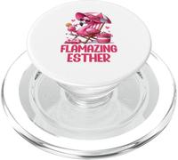 Flamazing Esther Pink Flamingo Tropical Beach Trip Women's PopSockets PopGrip for MagSafe