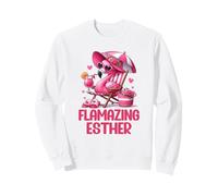 Flamazing Esther Pink Flamingo Tropical Beach Trip Women's Sweatshirt