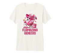 Flamazing Genesis Pink Flamingo Tropical Beach Trip Women's Premium T-Shirt