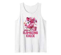 Flamazing Khloe Pink Flamingo Tropical Beach Trip Women's Tank Top