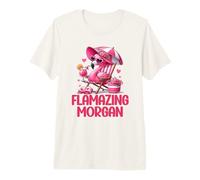 Flamazing Morgan Pink Flamingo Tropical Beach Scene Women's Premium T-Shirt