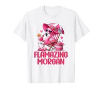 Flamazing Morgan Pink Flamingo Tropical Beach Scene Women's Value Graphic T-Shirt