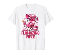 Flamazing Piper Pink Flamingo Tropical Beach Trip Women's T-Shirt