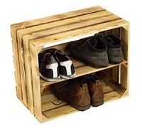 flambé/flammed solid Fruit Box as a shelf or as classic box ca 49 x 42 x 31 cm/Apple boxes Wine boxes from the Altes Land Region - nature, 1 Stück geflammt mit Einlage