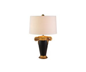 Flambeau Gallier Single Light Table Lamp In Black Finish And Gold