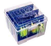 Flambeau Outdoors 550 Large Big Mouth Spinnerbait Box, Fishing Bait and Lure Organizer with anti-corrosion Zerust dividers, Clear