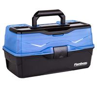 Flambeau Outdoors 6383FB 3-Tray Tackle Box - Classic Fishing Lure Storage Organizer, Large Portable Tackle Box, 32 Tray Compartments, Frost Blue/Black