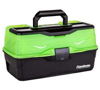 Flambeau Outdoors 6383FG 3-Tray Classic Tray Tackle Box, Portable Tackle Organizer, Frost Green/Black