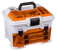 Flambeau Outdoors T4P Pro Multiloader, Portable Fishing & Tackle Storage Box with Zerust Anti-Corrosion Technology, White/Orange