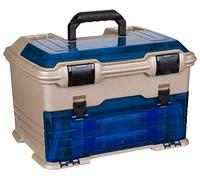 Flambeau Outdoors T5P Pro Multiloader Tackle Box, Fishing Organizer with Tuff Tainer Boxes, Zerust Anti-Corrosion Technology - Clear Blue/Gold