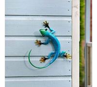 Flamboya Outdoor Decorative Gecko Wall Art Ornament in Azure Blue