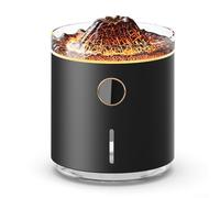 Flame Air Diffuser, 350ML Intelligent Timing Quiet Flame Air Diffuser, 4.25 * 4.25 * 5.4inch Air Fresh Scented Oil Diffusers Humidifier(black)