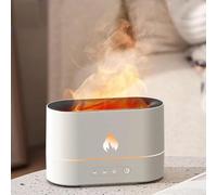 Flame air diffuser, Essential Oil Diffuser, 250ml Flame Humidifier Aroma Diffuser with Flame Night Light, Electric Aroma Diffuser, Waterless Auto-Off for Home Office Room, White(16 * 8 * 10.7cm)
