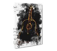Flame Art Guitar No.1 V3 Canvas Print | Gallery Wrapped 30mm Frame Wall Art | 24x16 inches | Ready to Hang | Modern Music Picture | Living Room Bedroom Lounge Office