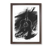 Flame Art Guitar Vol.1 V1 Modern Framed Print | A4 Walnut Framed Wall Art | Ready to Hang | Modern Music Picture | Living Room Bedroom Lounge Office