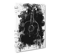 Flame Art Guitar Vol.1 V4 Canvas Print | Gallery Wrapped 30mm Frame Wall Art | 24x16 inches | Ready to Hang | Modern Music Picture | Living Room Bedroom Lounge Office