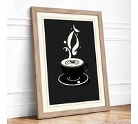 Flame Ascending Minimalist Framed Wall Art Print A1 (84.1×59.4cm) Oak, Wall Decor for Living Room, Bedroom, Office & Home, Ready to Hang, Art Gift