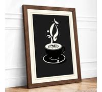 Flame Ascending Minimalist Framed Wall Art Print A1 (84.1×59.4cm) Walnut, Wall Decor for Living Room, Bedroom, Office & Home, Ready to Hang, Art Gift