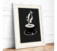 Flame Ascending Minimalist Framed Wall Art Print A4 (29.7×21cm) White, Wall Decor for Living Room, Bedroom, Office & Home, Ready to Hang, Art Gift