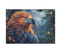 Flame Bald Eagle Close Up 300 Piece Jigsaw Puzzle for Adults Magical Cosmic Creatures Winter Evening Activity Cozy Relaxation Detailed Artwork Ideal Housewarming Gift 300 PCS