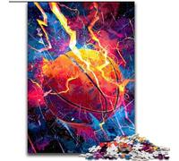 Flame Basketball Jigsaw Puzzles for Adults 1000 Pieces, Family Activity with Matching Poster And Trivia Sheet for Age 14+ (26x38cm)