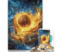 Flame Basketball Jigsaw Puzzles for Adults Teenagers Jigsaws Puzzle,Toys Educational Games Stress Relieving Wishlist with Santa Claus (50x75cm)