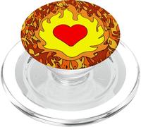 Flame burning heart in the flame PopSockets PopGrip for MagSafe